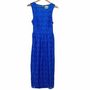 Pins and Needles Blue Lace Back Cutout Maxi Dress